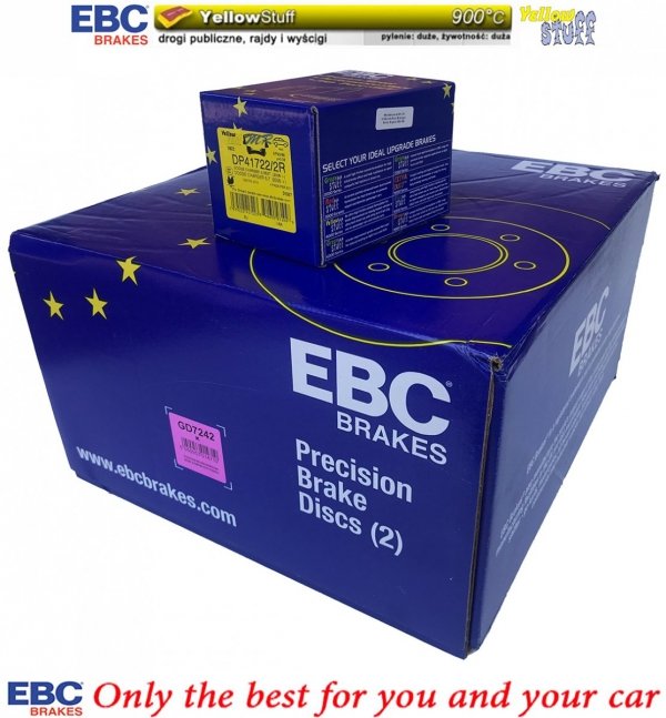 Tylne klocki YellowStuff + WIERCONE NACINANE tarcze hamulcowe EBC seria GD Chrysler 300C