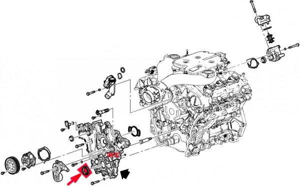 Uszczelniacz wału przód silnika Cadillac CTS V6 2004-2019