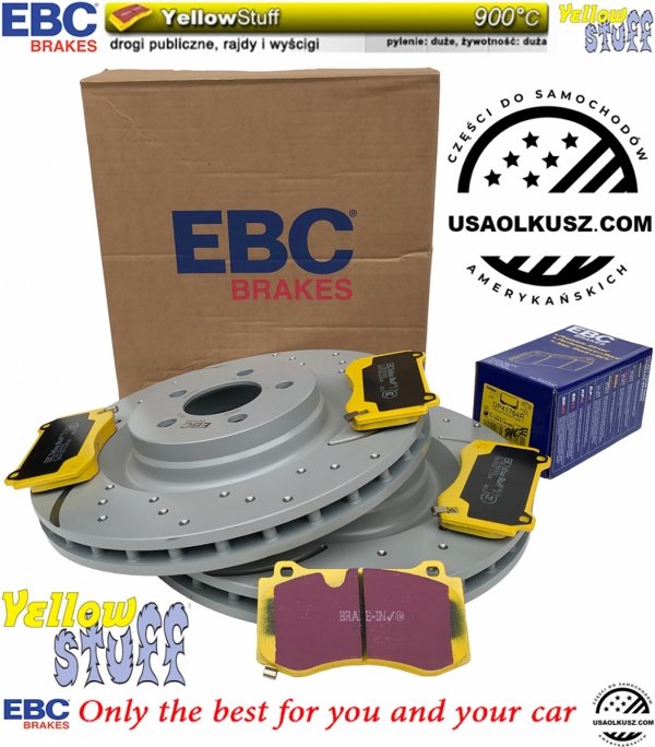 Przednie klocki YellowStuff + tarcze hamulcowe 360mm EBC seria GD Dodge Challenger SRT Scat Pack
