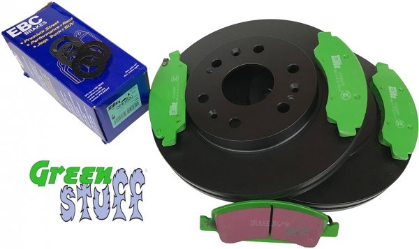 Przednie klocki GreenStuff + tarcze hamulcowe 330mm EBC seria PREMIUM GMC Yukon 2009-2020