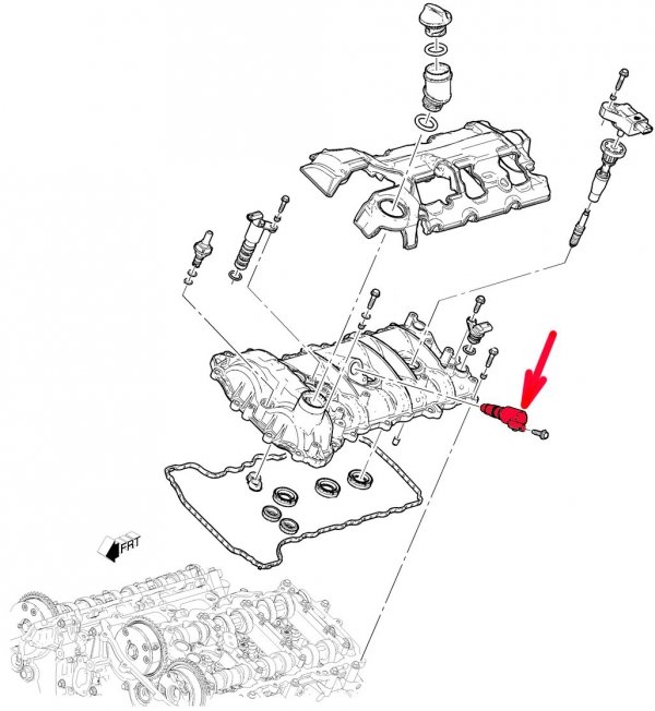 Elektrozawór faz rozrządu ssących wydechowych VVT Cadillac XT6 3,6 V6