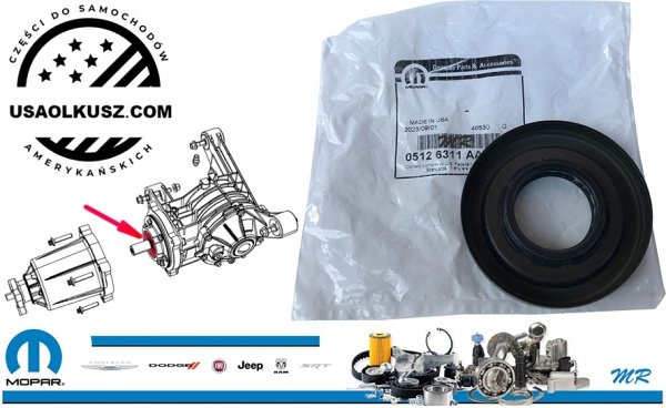 Uszczelniacz wałka ataku tylnego mostu Chrysler Pacifica AWD -2008