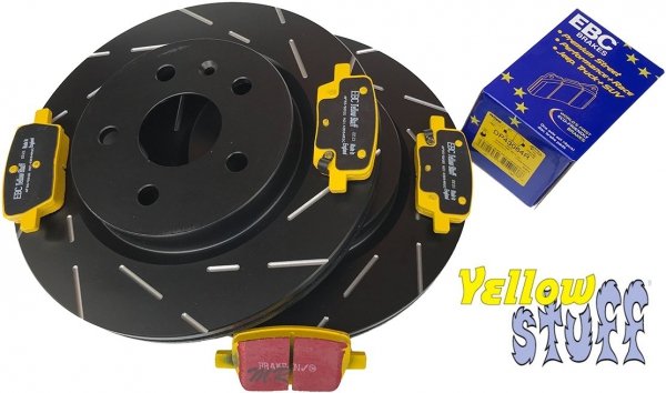 Tylne klocki YellowStuff + NACINANE tarcze hamulcowe 315mm EBC seria USR Chevrolet Camaro LT / LS 2016-