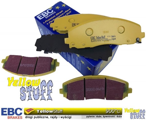 Przednie klocki YellowStuff + NACINANE tarcze hamulcowe 330mm EBC seria USR Fiat Freemont 2012-