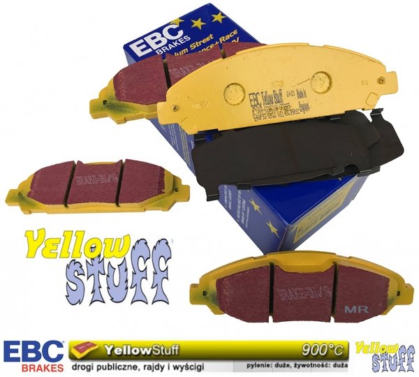 Przednie klocki YellowStuff + tarcze hamulcowe 320mm EBC seria PREMIUM Ford Mustang 2015-