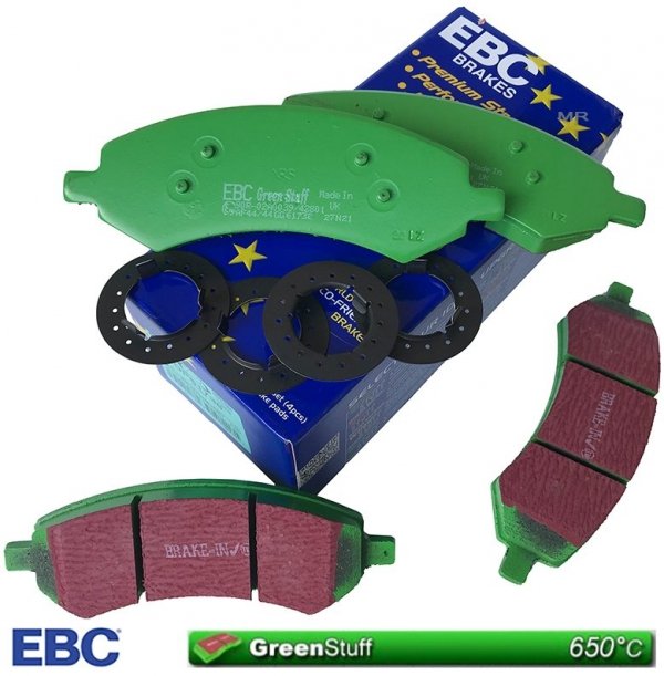 Przednie klocki GreenStuff + tarcze hamulcowe EBC seria PREMIUM Dodge RAM 1500 2006-