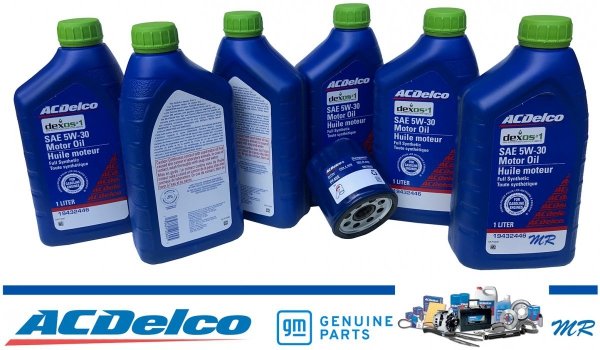 Filtr + olej silnikowy 5W30 Dexos1 Gen3 Full Synthetic API SP ACDelco Chevrolet TrailBlazer V8 2003-2006