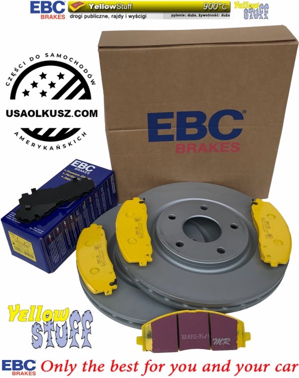 Przednie klocki YellowStuff + tarcze hamulcowe 330mm EBC seria Premium Volkswagen Routan 2012-