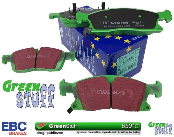 Przednie klocki GreenStuff + tarcze hamulcowe 350mm EBC seria PREMIUM Dodge Durango 2011-
