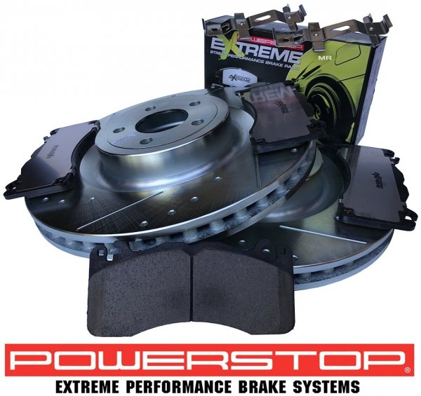 Przednie klocki Z26 + tarcze hamulcowe POWERSTOP 380mm Ford Mustang GT 2015- brembo system