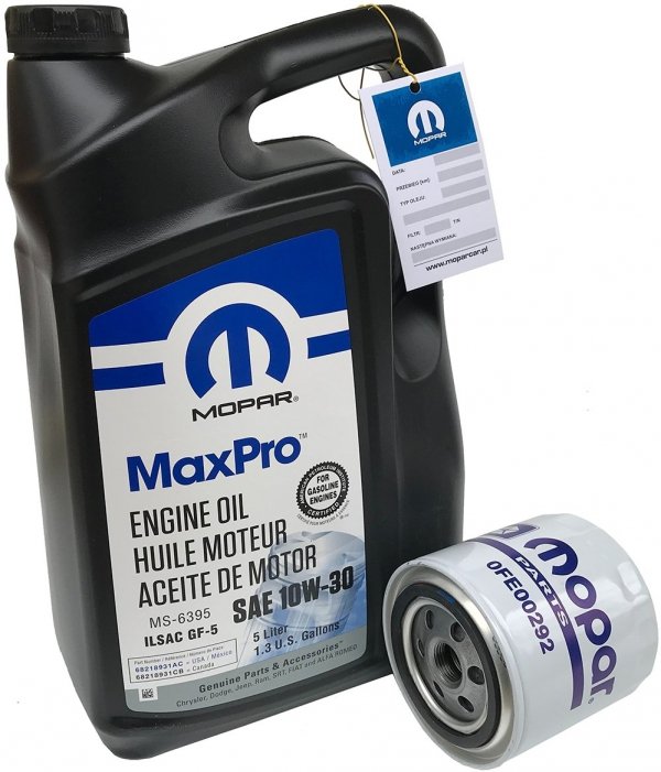 Filtr + olej MOPAR MaxPro 10W30 Dodge Magnum V6