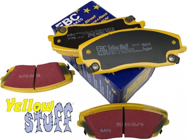 Przednie klocki YellowStuff + WIERCONE NACINANE tarcze hamulcowe 320mm EBC seria GD Dodge Challenger RWD V6