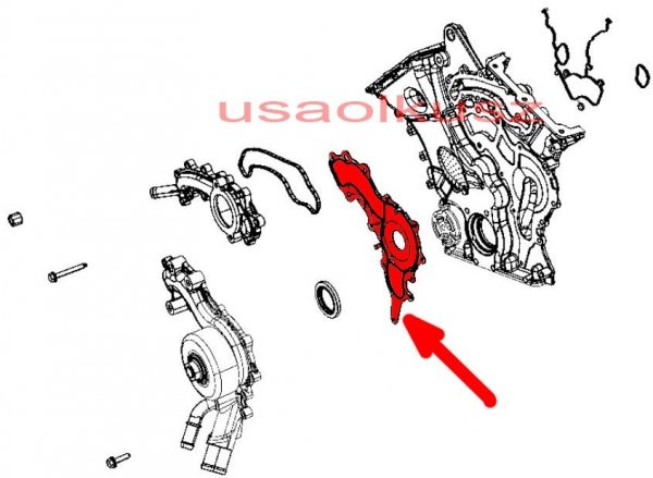 Uszczelka pompy wody MOPAR RAM 1500 3,6 V6