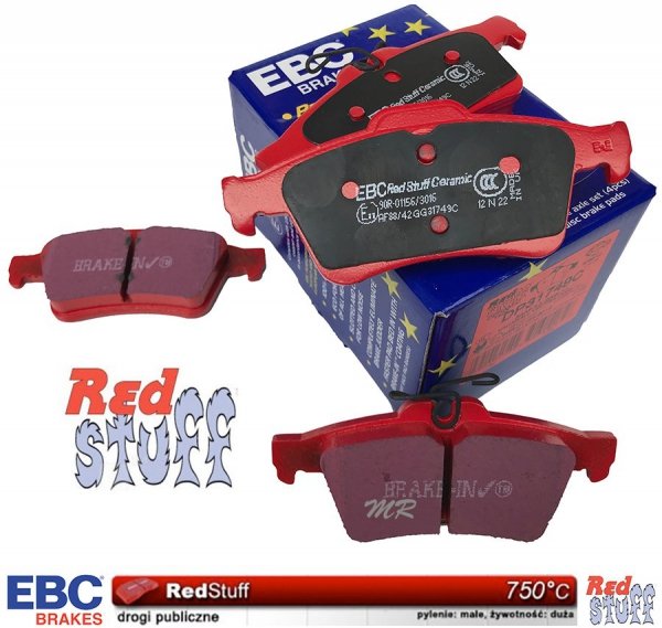 Tylne CERAMICZNE klocki hamulcowe EBC RedStuff Ford Kuga 2013-2016