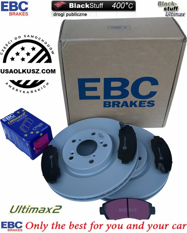 Przednie klocki Ultimax2 + tarcze hamulcowe EBC seria Premium Honda Odyssey 2011-2014