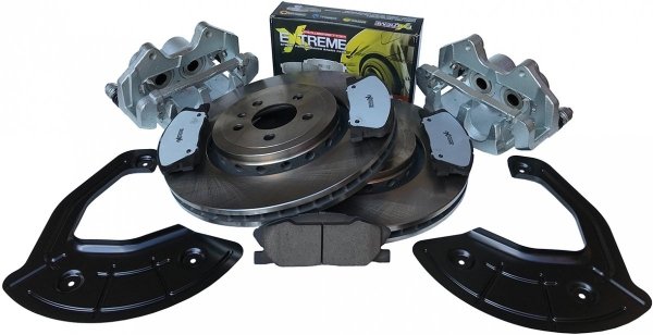 Przednie klocki POWERSTOP Z26 + zaciski + tarcze hamulcowe 370mm Dodge Charger