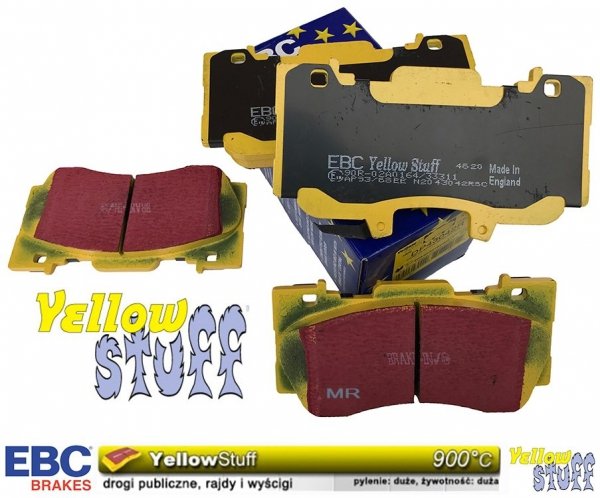 Przednie klocki YellowStuff + NACINANE tarcze hamulcowe 352mm EBC seria USR Ford Mustang 2015-
