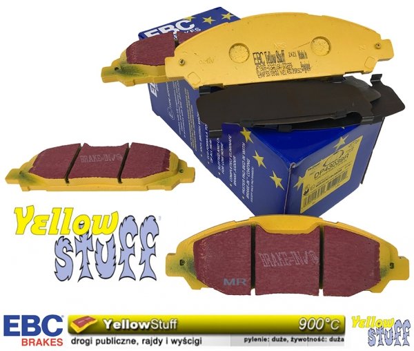 Przednie klocki YellowStuff + tarcze hamulcowe 320mm EBC seria PREMIUM Ford Mustang 2015-