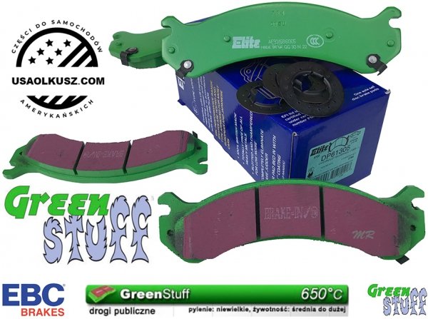 Przednie klocki GreenStuff + tarcze hamulcowe EBC seria PREMIUM GMC Yukon XL 2500 2000-2013