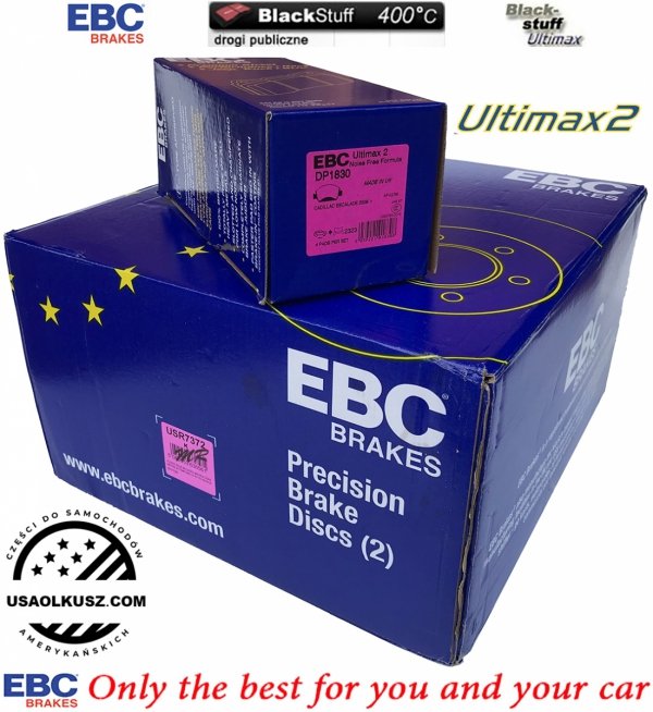 Przednie klocki Ultimax2 + NACINANE tarcze hamulcowe 330mm EBC seria USR Chevrolet Avalanche 1500 2009-2013