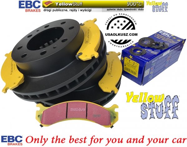Przednie klocki YellowStuff + tarcze hamulcowe EBC seria PREMIUM GMC Yukon XL 2500 2000-2013