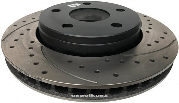 Przednia WIERCONA nacinana tarcza hamulcowa Jeep Wrangler JK 2007-2018