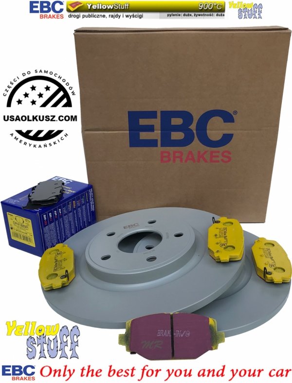 Tylne klocki YellowStuff + tarcze hamulcowe 328mm EBC seria Premium Dodge Caravan 2012-