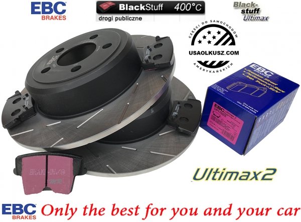 Tylne klocki Ultimax2 + NACINANE NIE WENTYLOWANE tarcze hamulcowe EBC seria USR Lancia Thema RWD 3,6 V6