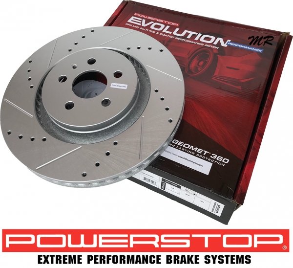 Przednie klocki Z17 + WIERCONE NACINANE tarcze hamulcowe 345mm POWERSTOP Lincoln Continental 2017-2020