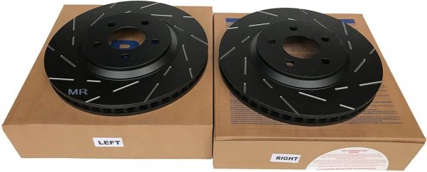 Przednie klocki GreenStuff + NACINANE tarcze hamulcowe EBC seria USR 316mm Ford Mustang 2005-2014