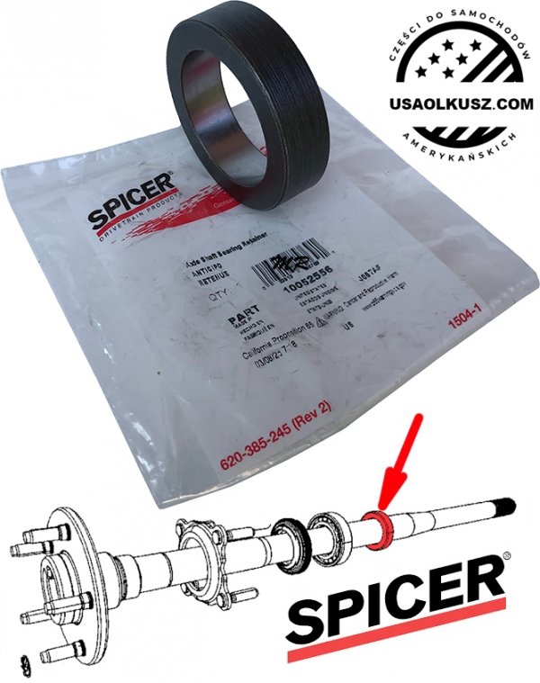 Pierścień osadczy łożyska półosi tylnego mostu 220MM DSE Jeep Wrangler JL Rubicon 2018- 68507421AA