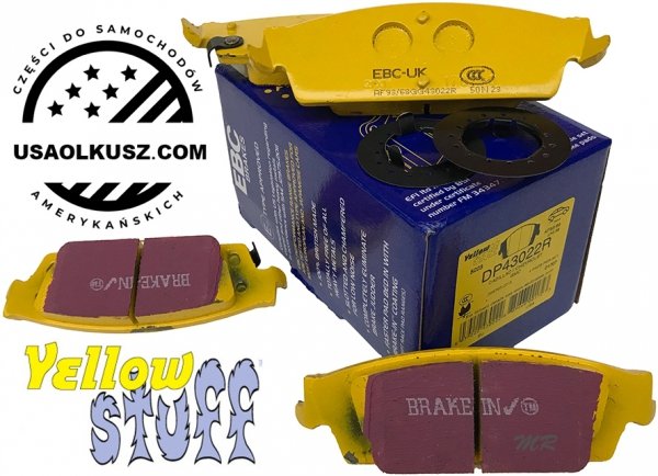 Tylne klocki YellowStuff + NACINANE tarcze hamulcowe EBC seria USR GMC Yukon 2007-2020