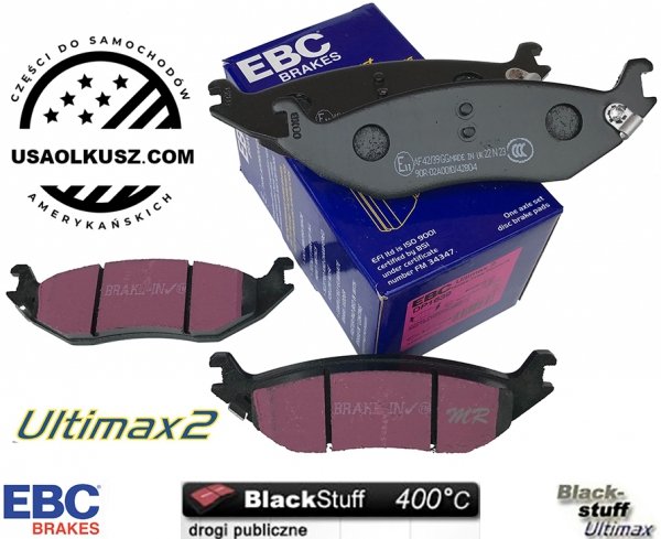 Tylne klocki Ultimax2 + nacinane tarcze hamulcowe EBC seria USR Chrysler Aspen