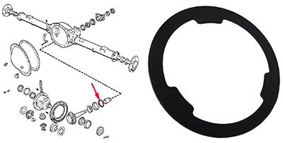 Podkładka regulacyjna łożysk wałka ataku mostu 8,25 / 210MM - 0,63mm Chrysler Aspen