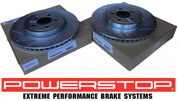 Przednia WIERCONA NACINANA tarcza hamulcowa 345mm POWERSTOP Dodge Challenger 2009-
