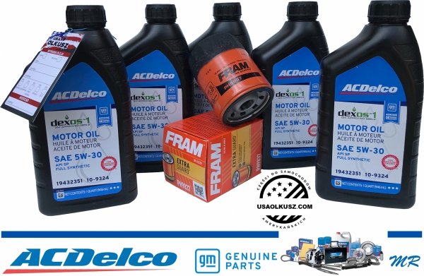 Filtr FRAM + olej ACDelco 5W30 Chevrolet Malibu V6 2006-2010