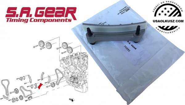 Prowadnica lewego łańcucha wałka rozrządu silnika Pontiac G8 3,6 V6 2008-2009
