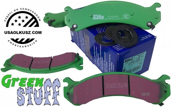 Przednie klocki GreenStuff + NAWIERCANE NACINANE tarcze hamulcowe EBC seria GD GMC Yukon XL 2500 2000-2013