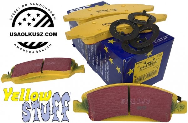Przednie klocki YellowStuff + NACINANE tarcze hamulcowe 330mm EBC seria USR GMC Yukon 2009-2020