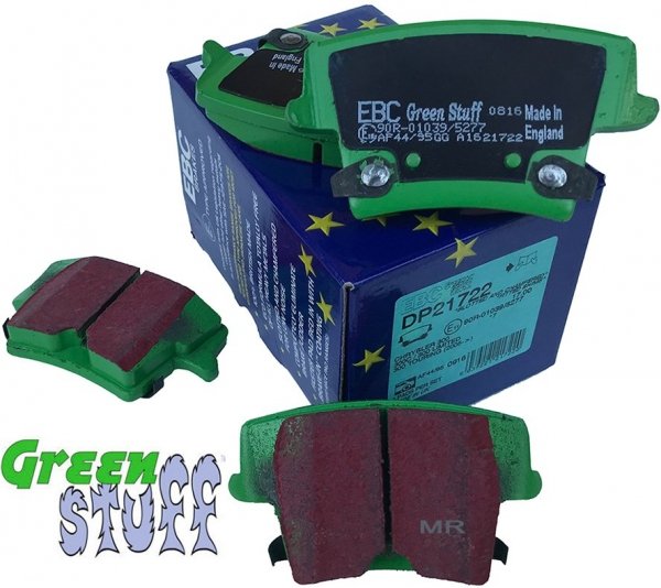 Tylne klocki GreenStuff + NIE WENTYLOWANE tarcze hamulcowe EBC seria PREMIUM Lancia Thema 3,6 V6