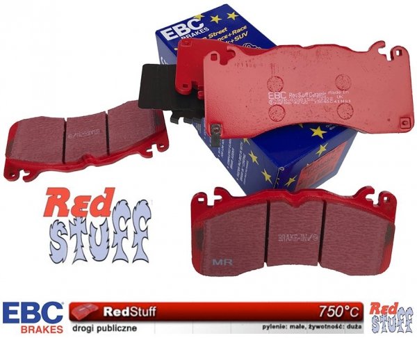 Przednie CERAMICZNE klocki RedStuff + SPORTOWE PŁYWAJĄCE tarcze EBC seria SG Racing Ford Mustang 5,0 V8 2015-