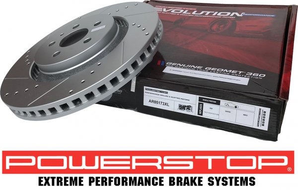 Przednie klocki Z17 + WIERCONE NACINANE tarcze hamulcowe 345mm POWERSTOP Lincoln Continental 2017-2020