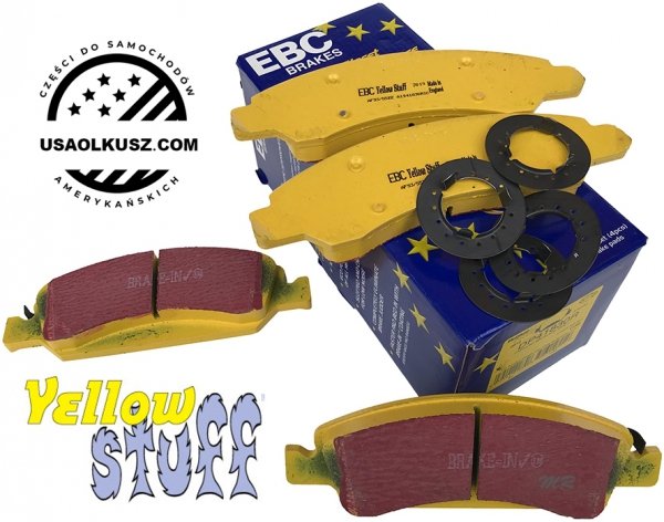 Przednie klocki YellowStuff + NAWIERCANE NACINANE tarcze hamulcowe 330mm EBC seria GD GMC Yukon 2009-