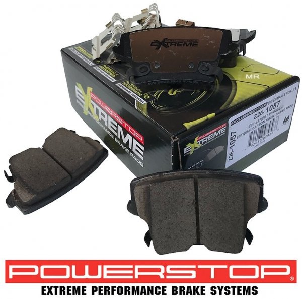 Tylne klocki Z26 + WIERCONE NACINANE NIE wentylowane tarcze hamulcowe POWERSTOP Dodge Charger