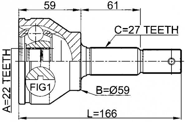 Zewnętrzny przedni przegub napędowy Infiniti M37 Y51 39211-CG000