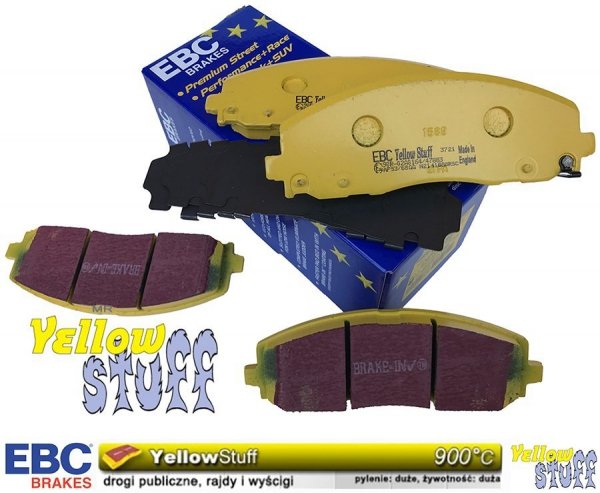 Przednie klocki YellowStuff + NAWIERCANE NACINANE tarcze hamulcowe 330mm EBC seria GD RAM Cargo Van 2012-