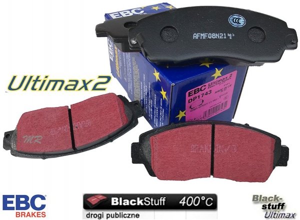 Przednie klocki Ultimax2 + tarcze hamulcowe EBC seria Premium Honda Odyssey 2011-2014