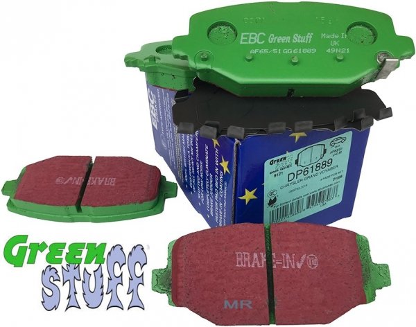 Tylne klocki GreenStuff + tarcze hamulcowe 328mm EBC seria Premium Dodge Caravan 2012-