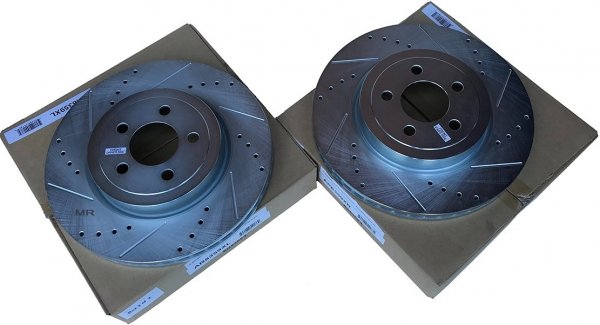 Przednia WIERCONA NACINANA tarcza hamulcowa 345mm POWERSTOP Dodge Challenger 2009-