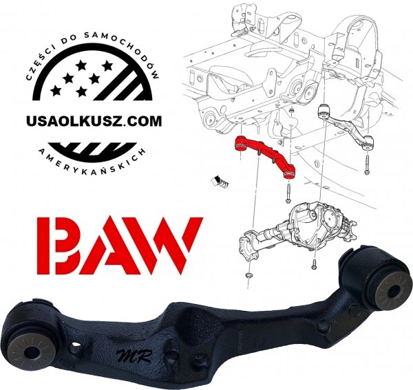 Wspornik mocowanie przedniego mostu prawe GMC Sierra 1500 2007-2019